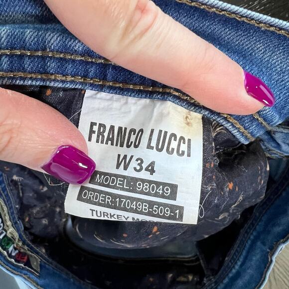 Franco Lucci Men's Straight Leg Jeans Turkey Model Size 34 - Picture 10 of 10